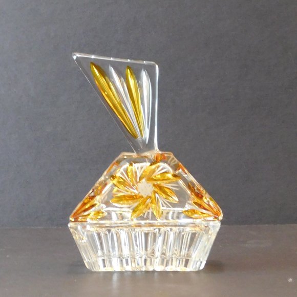 Crystal Amber Trinket Dish Gift - Picture 1 of 4